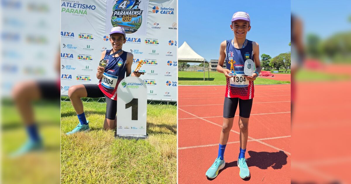 Apucaranense quebra três recordes no Paranaense de Atletismo Sub-12