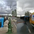 Carreta carregada com algodão tomba e complica o trânsito na Serra do Cadeado