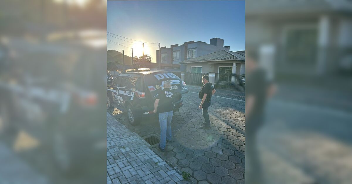 Foto da ação policial em uma das cidades do Sul do Brasil durante a operação