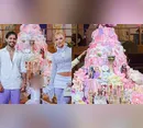 Virginia e Zé Felipe festejam 4 anos de Maria Flor com bolo de mais de 3 metros de altura