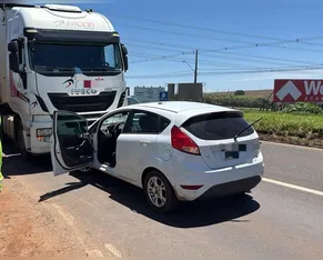 Motorista em surto bate em carreta e caminha seminu na BR-376