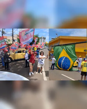 Apoiadores de Lula e Flávio Bolsonaro fazem últimos atos de campanha em Apucarana