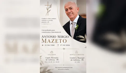 Comerciante Antonio Sérgio Mazeto morre aos 58 anos em Califórnia