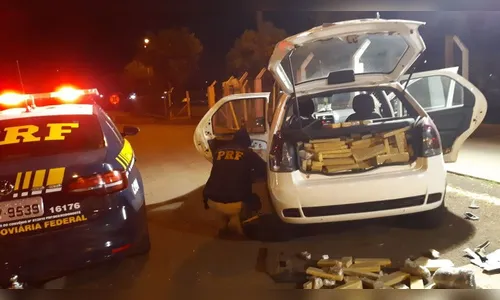 Após troca de tiros, PRF e PF apreendem 335 quilos de maconha