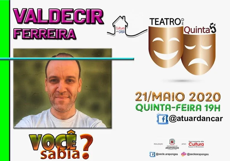 Cultura em Casa apresentará mais uma edição do “Teatro de Quinta”