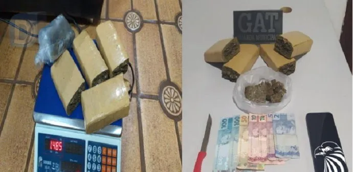 GM prende homem com quase 1,5 kg de maconha em Arapongas