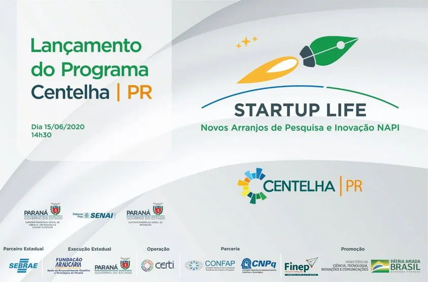 Programa Centelha Paraná será lançado nesta segunda-feira