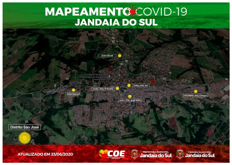 Prefeitura de Jandaia do Sul divulga mapeamento da COVID-19
