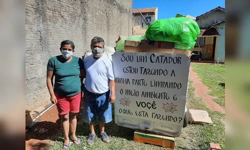 Catador de reciclagem deixa recado e chama atenção em Apucarana