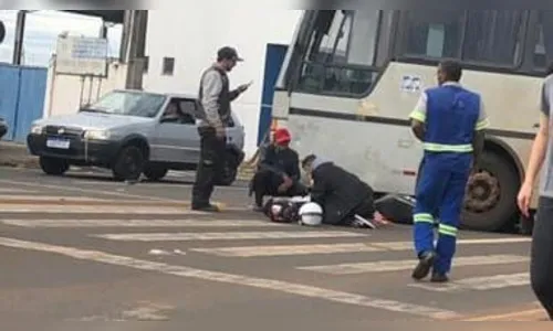 Mulher fica ferida em acidente na Avenida Minas Gerais