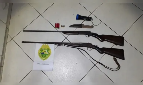 Polícia Ambiental prende caçadores, e apreende armas de fogo