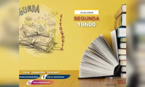 Cultura em Casa vai para mais uma noite de “Segunda Literária”