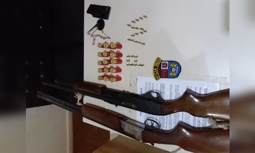 PM apreende duas espingardas e munições em Cruzmaltina