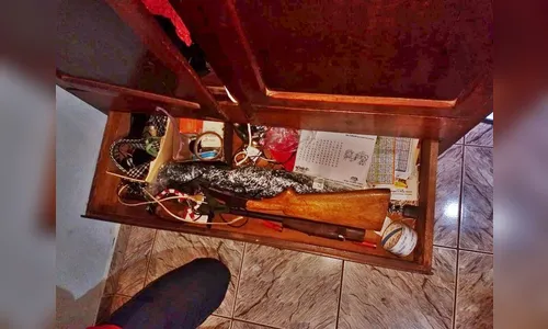 Após denúncias, polícia apreende espingarda e munições em Jandaia