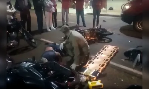 Tripla colisão envolvendo motos em Ivaiporã deixa dois feridos