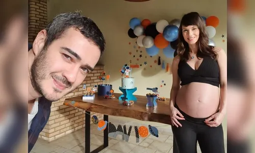 Marcos Veras e Rosanne Mulholland fazem chá de bebê virtual