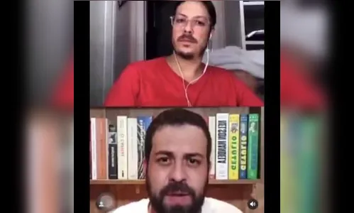 Esposa de Fábio Porchat aparece pelada em live do humorista com Guilherme Boulos