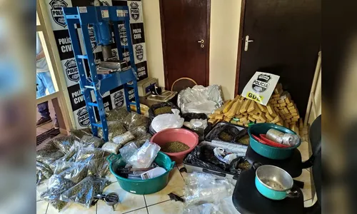 PCPR descobre laboratório de drogas e apreende maconha e cocaína