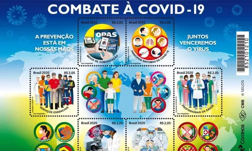 Correios lançam selos em homenagem a ações de combate à pandemia