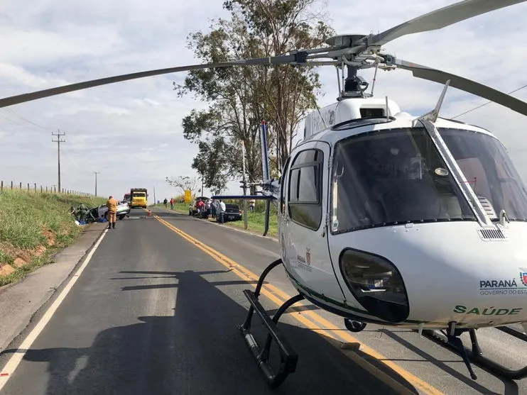 Acidente grave aciona Samu Aéreo entre Astorga e Iguaraçu