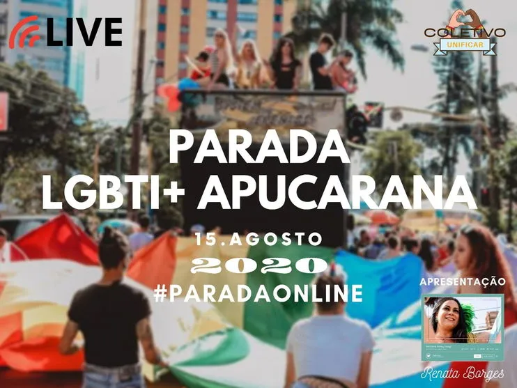 Em Apucarana, Parada LGBTI+ online será no dia 15 de agosto