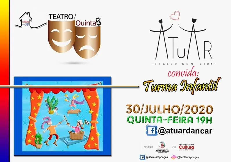 Turma Infantil será atração no “Teatro de Quinta”