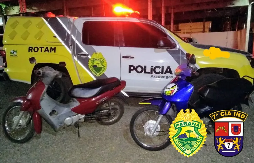 PM de Arapongas desmantela bando que furtava motos na cidade