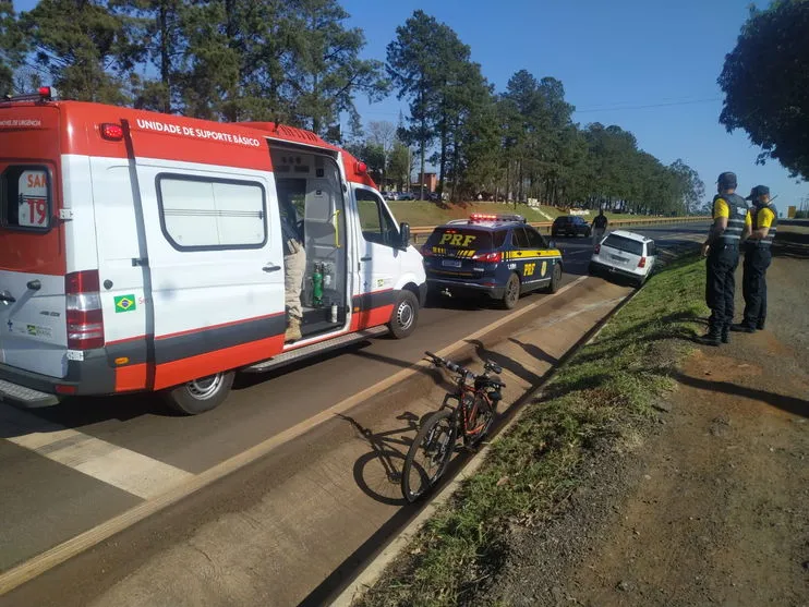 Ciclista é atropelado na BR-376 em frente ao 30º BIMec