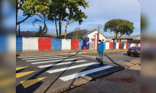 Faixas elevadas levam maior segurança à comunidade escolar