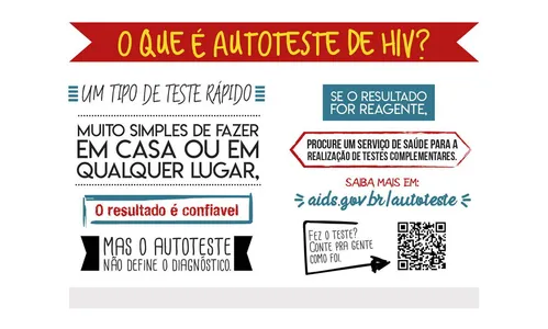 Saúde disponibiliza autoteste de HIV a todos os municípios