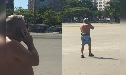 Desembargador que humilhou guarda reaparece sem máscara em praia de Santos