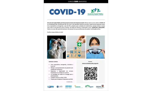 Escola de Saúde oferta cursos sobre Covid na modalidade EAD