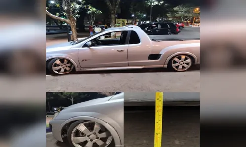 Carro extremamente rebaixado é apreendido em Arapongas