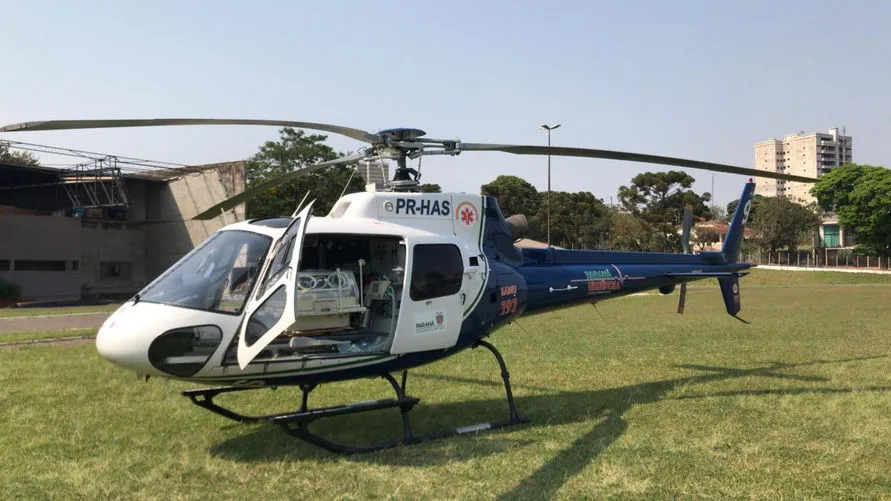 Helicóptero transfere recém-nascido de Apucarana para Londrina