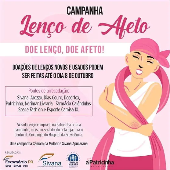 Campanha "Lenço de Afeto" é realizada em Apucarana