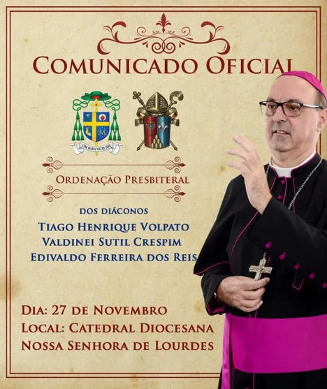 Ordenação Presbiteral acontece em novembro em Apucarana