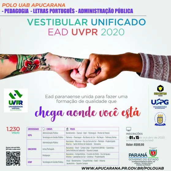 Vestibular Polo UAB Apucarana: Pedagogia -Letras - Adm. Pública