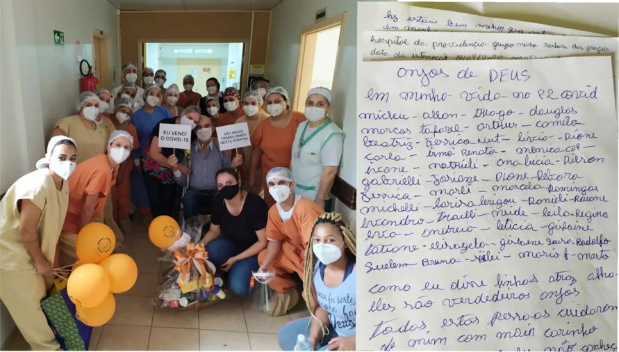 Paciente com Covid comemora alta e agradece equipe do 'Providência'; assista