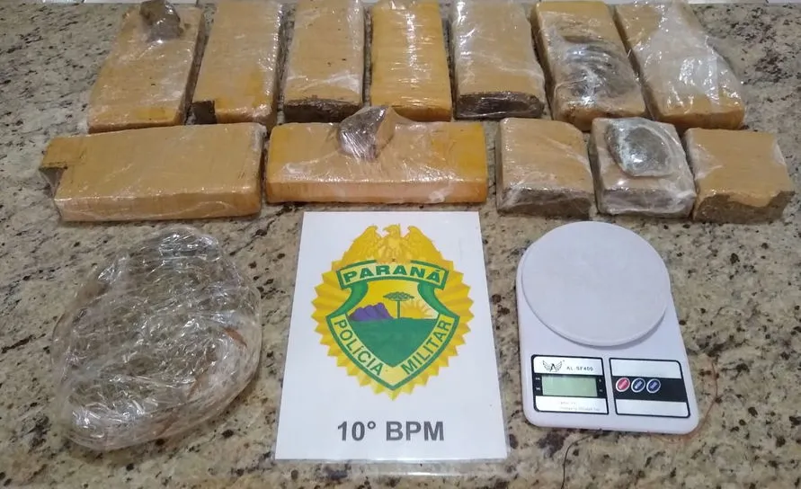 PM apreende mais de 10 kg de maconha e Skunk em Apucarana