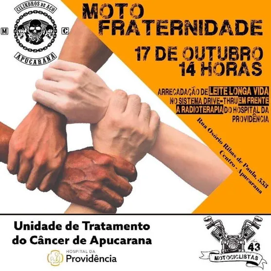 Grupo de amigos arrecada leite para a Unidade de Tratamento de Câncer de Apucarana