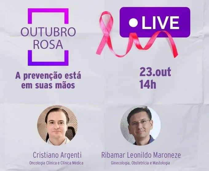 Outubro Rosa: médicos de Apucarana participam de live com o tema prevenção