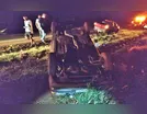 Capotamento deixa homem ferido no KM 125 da PR-082