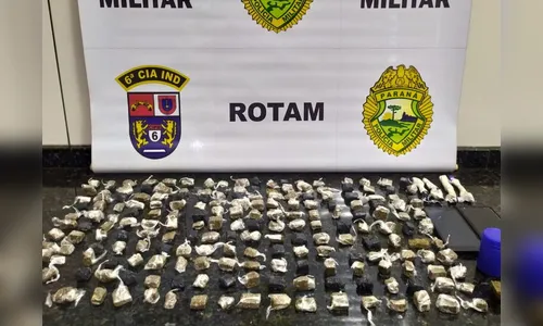 ROTAM flagra dupla em tentativa de arremesso de drogas
