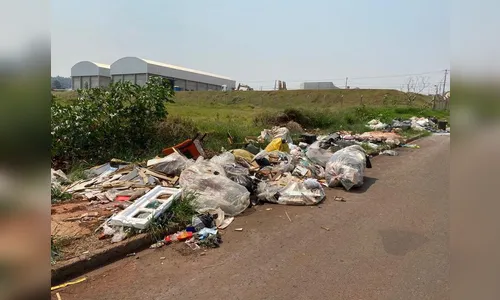Terreno é alvo de descarte irregular de resíduos industriais