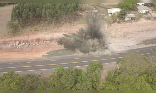 Empresa realiza explosão de rochas na duplicação Apucarana-Ponta Grossa