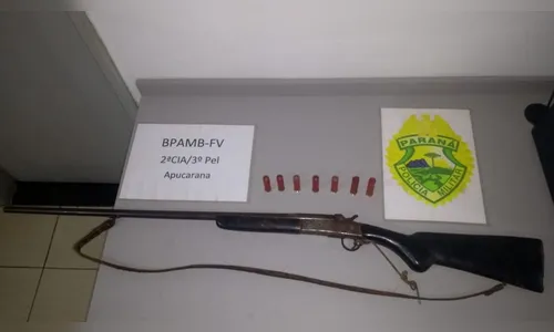Polícia Ambiental apreende arma de fogo e munições, em Jandaia do Sul
