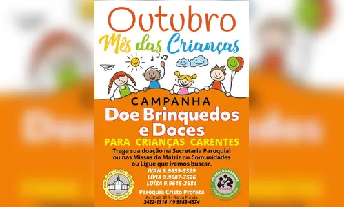 Paróquia Cristo Profeta realiza campanha de Dia das Crianças