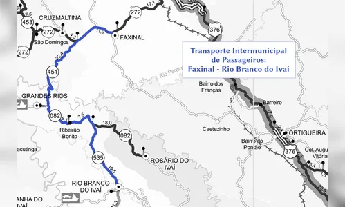 DER seleciona empresa para assumir linha entre Faxinal e Rio Branco do Ivaí