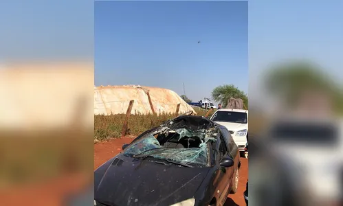 Helicóptero transporta vítima de acidente entre carro e máquina agrícola em Astorga