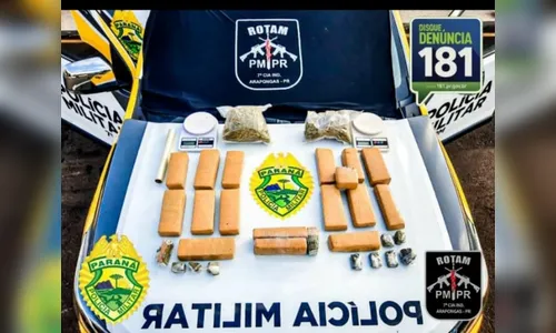 PM de Arapongas apreende 8 quilos de maconha; um homem foi preso